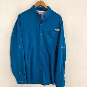Columbia PFG Tamiami Shirt Mens L Performance Omni Shade Lightweight Gorpcore